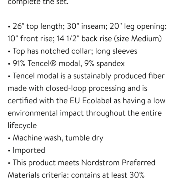 Nordstrom pajamas set S - Picture 7 of 7